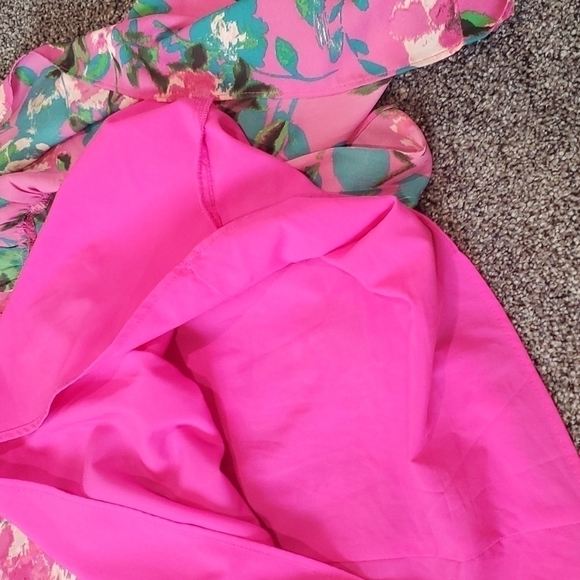 NWT Tahari Floral dress Long Sleeve Floral Print Surplus with Prairie Skirt 10 - Picture 11 of 12